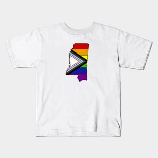 Progress pride flag - Mississippi Kids T-Shirt